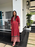 Load image into Gallery viewer, Designer style modal silk ajrakh gown