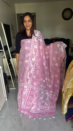 Load image into Gallery viewer, Muslin cotton handwoven jamdani top and dupatta 2 piece set