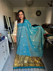 Pure tissue linen handwoven jamdani top and dupatta