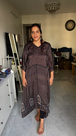 Load image into Gallery viewer, Modal silk ajrakh kaftan top