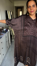 Load image into Gallery viewer, Modal silk ajrakh kaftan top