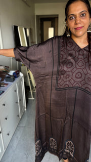 Modal silk ajrakh kaftan top