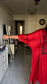 Load image into Gallery viewer, Modal silk ajrakh kaftan top