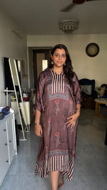 Load image into Gallery viewer, Modal silk ajrakh kaftan top