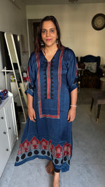 Load image into Gallery viewer, Modal silk ajrakh kaftan top