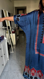 Load image into Gallery viewer, Modal silk ajrakh kaftan top