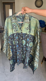 Load image into Gallery viewer, Vanaspathi handblocked modal silk kaftan shirt