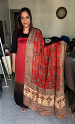 Load image into Gallery viewer, Vanaspathi handblocked modal silk dupatta paired with modal silk shaded top 2 piece set