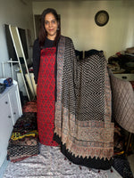 Load image into Gallery viewer, Natural Dyes ajrakh Handblock Printed Modaal silk 2  Piece with unique  Design suit MF0082