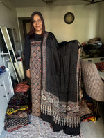 Load image into Gallery viewer, Natural Dyes ajrakh Handblock Printed Modaal silk 2  Piece with unique  Design suit MF0082