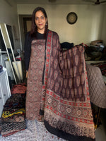 Load image into Gallery viewer, Natural Dyes ajrakh Handblock Printed Modaal silk 2  Piece with unique  Design suit MF0082