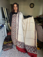 Load image into Gallery viewer, Natural Dyes ajrakh Handblock Printed Modaal silk 2  Piece with unique  Design suit MF0082