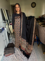 Load image into Gallery viewer, Natural Dyes ajrakh Handblock Printed Modaal silk 2  Piece with unique  Design suit MF0082