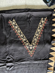 Handworked plain modal silk top with ajrakh tissue pallu handworked dupatta