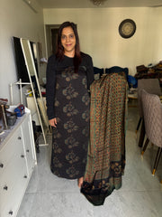Pure vanaspathi handblocked modal silk 2 piece suit
