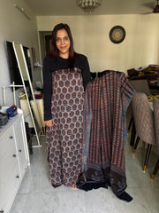 Pure vanaspathi handblocked modal silk 2 piece suit