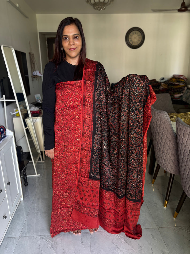 Pure vanaspathi handblocked modal silk 2 piece suit