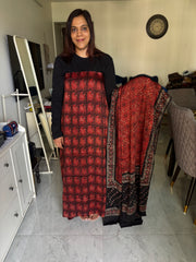 Pure vanaspathi handblocked modal silk 2 piece suit