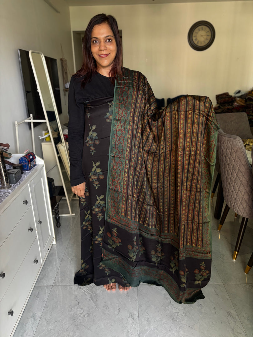 Pure vanaspathi handblocked modal silk 2 piece suit