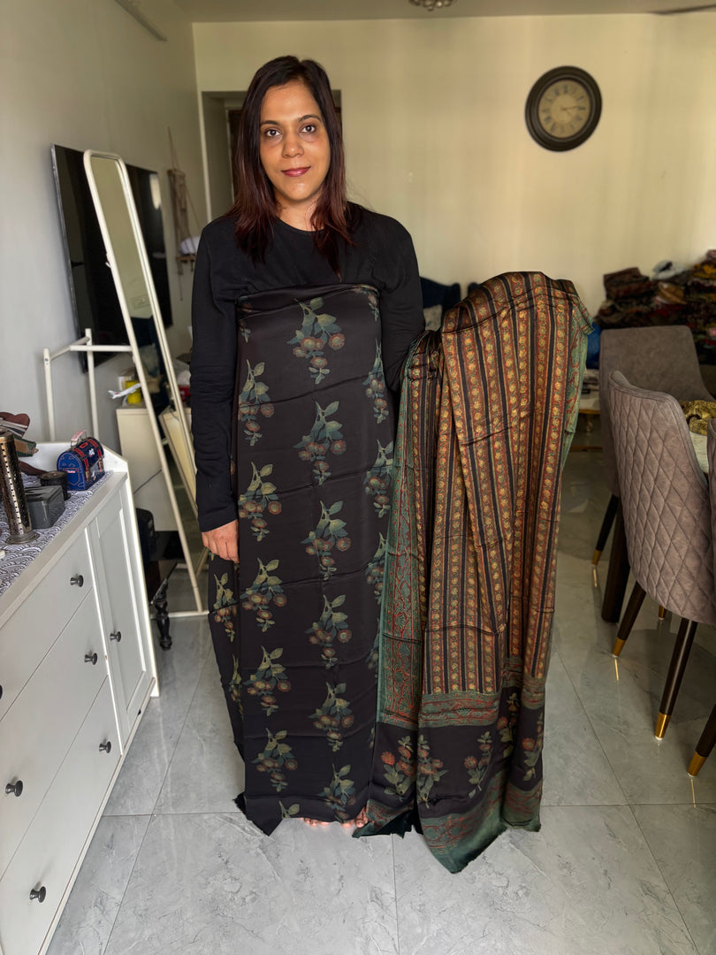Pure vanaspathi handblocked modal silk 2 piece suit