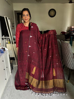 Load image into Gallery viewer, Linen handwoven jamdani top and dupatta 2 piece set
