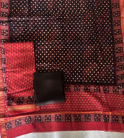 Maheshwari silk natural dye Bagru vanaspathi 3 piece set
