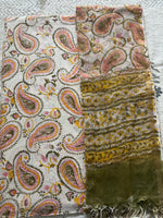 Load image into Gallery viewer, Pure cotton handblock 5 m fabric with Kota Doria dupatta
