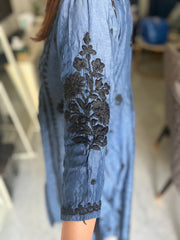 Premium quality muslin non transparent heavy work chikankari kurtha