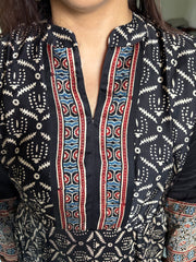 Natural dye modal silk ajrakh long dress