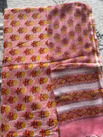 Load image into Gallery viewer, 5 m handblock cotton fabric with Kota doria dupatta