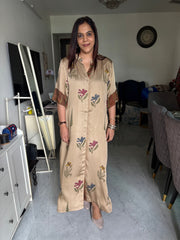 Chikku shade handblocked modal cotton shirt dress