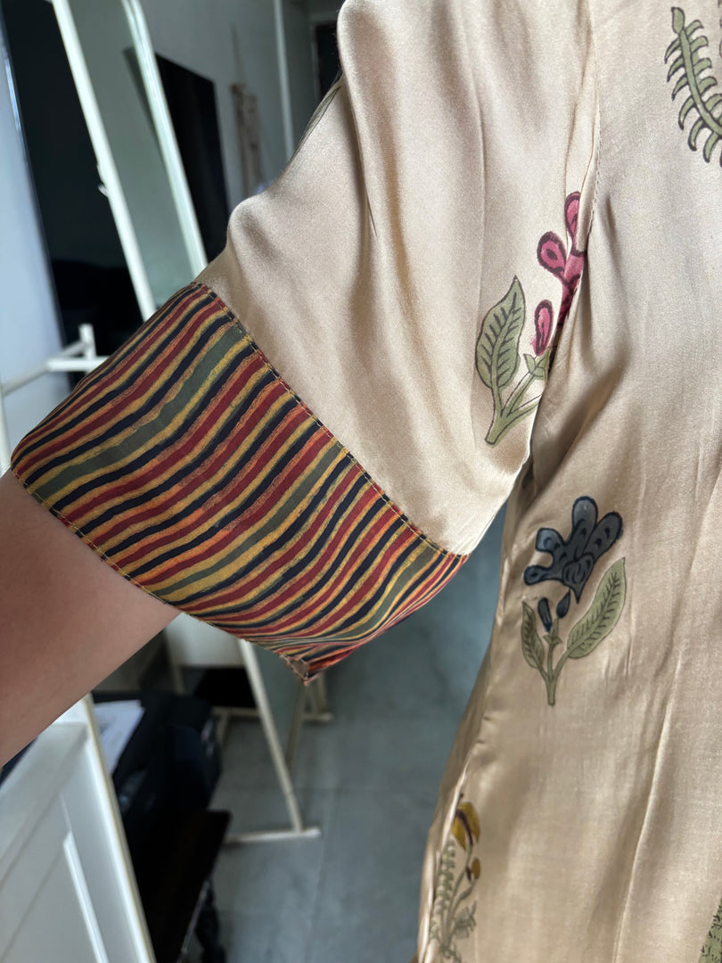 Chikku shade handblocked modal cotton shirt dress