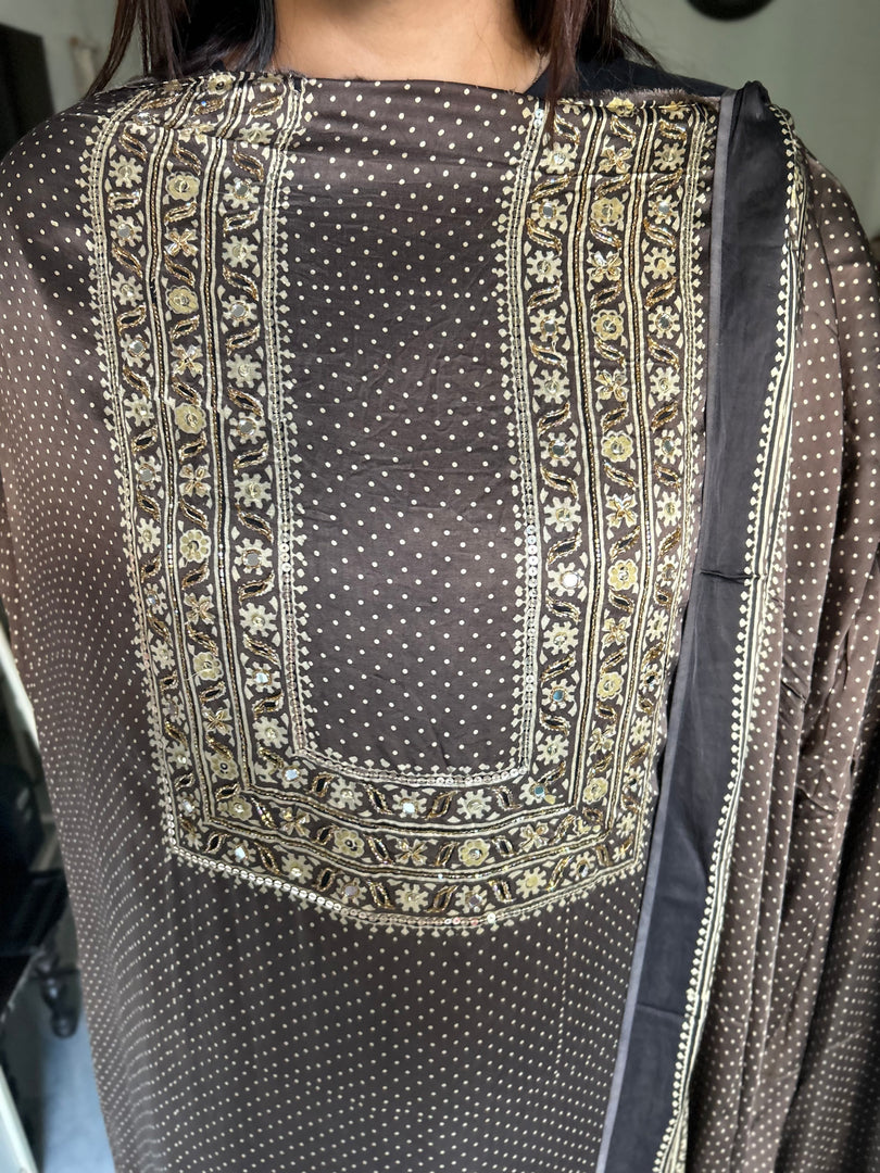 SITAARA Eid Edit 2026 Handworked Natural dye modal silk handblocked ajrakh 3 m top and dupatta 2 piece set