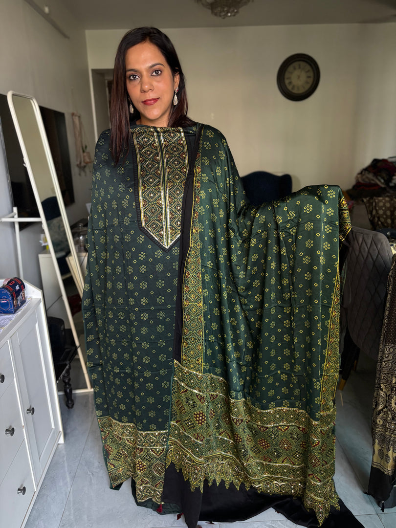 SITAARA Eid Edit 2026 Handworked Natural dye modal silk handblocked ajrakh 3 m top and dupatta 2 piece set
