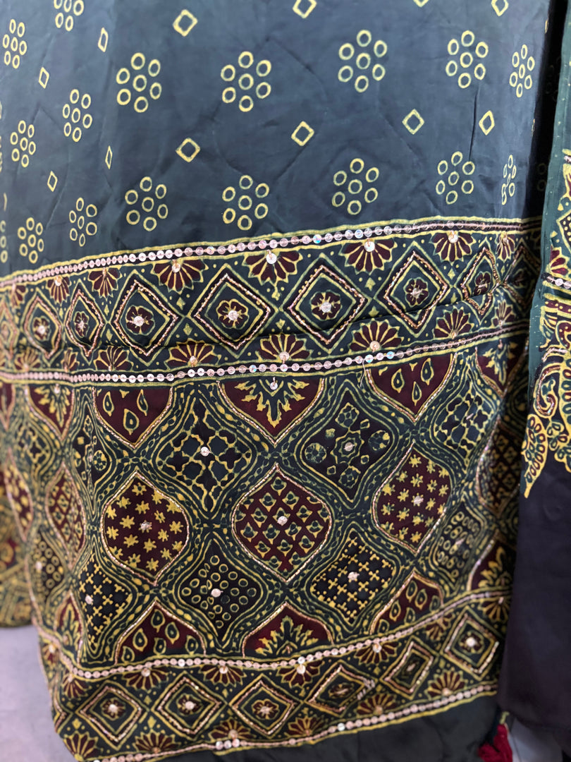 SITAARA Eid Edit 2026 Handworked Natural dye modal silk handblocked ajrakh 3 m top and dupatta 2 piece set