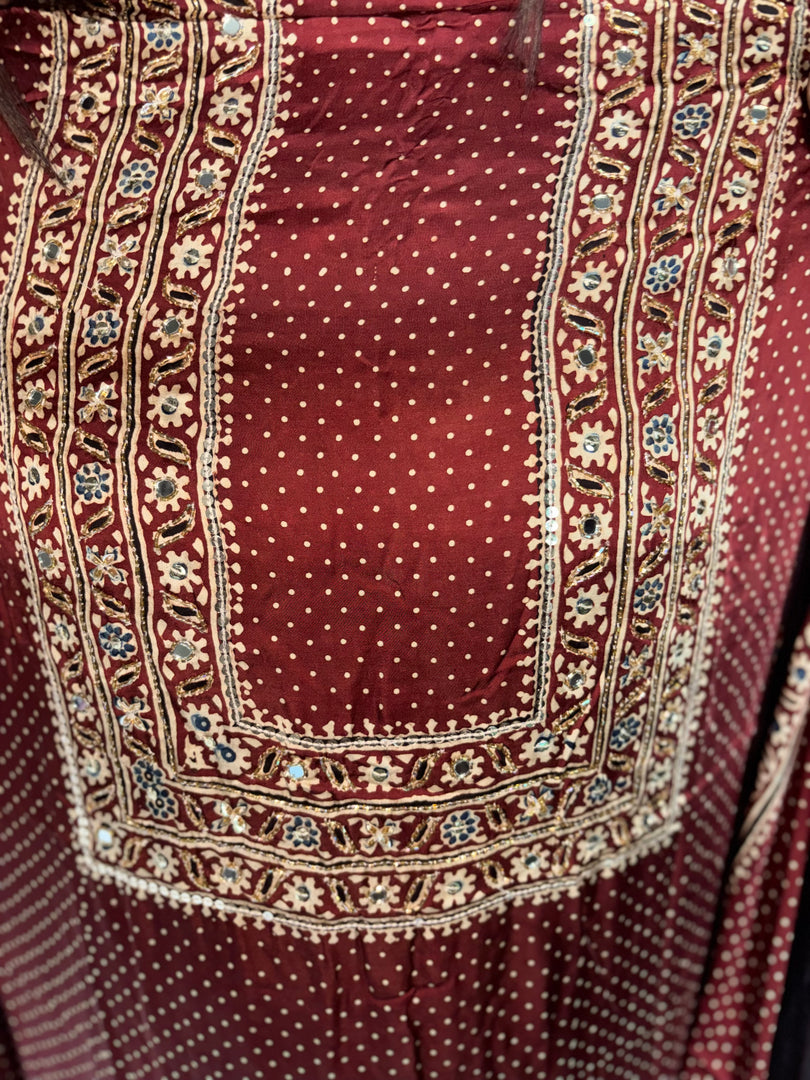 SITAARA Eid Edit 2026 Handworked Natural dye modal silk handblocked ajrakh 3 m top and dupatta 2 piece set