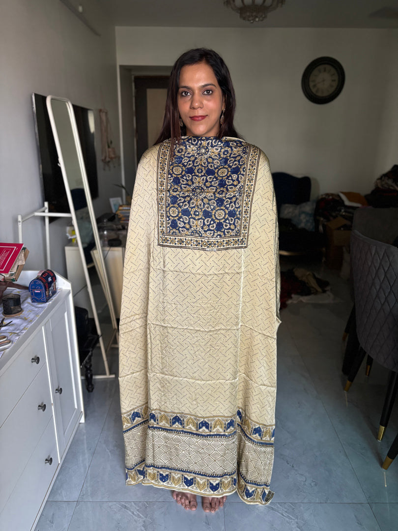 SITAARA Eid Edit 2026 Handworked Natural dye modal silk handblocked ajrakh 3 m top and dupatta 2 piece set