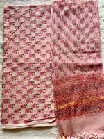 Load image into Gallery viewer, Pure cotton handblock 5 m fabric with Kota Doria dupatta
