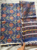 Load image into Gallery viewer, Pure cotton handblock 5 m fabric with Kota Doria dupatta
