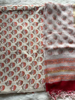Load image into Gallery viewer, Pure cotton handblock 5 m fabric with Kota Doria dupatta
