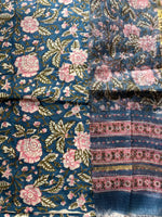 Load image into Gallery viewer, Pure cotton handblock 5 m fabric with Kota Doria dupatta
