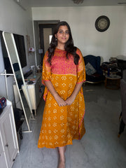 Modal silk Bandhej shibori kaftan
