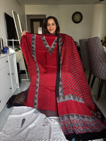 Load image into Gallery viewer, Natural Dye Ajrakh Handblock Printed Modaal silk 2 Piece suit