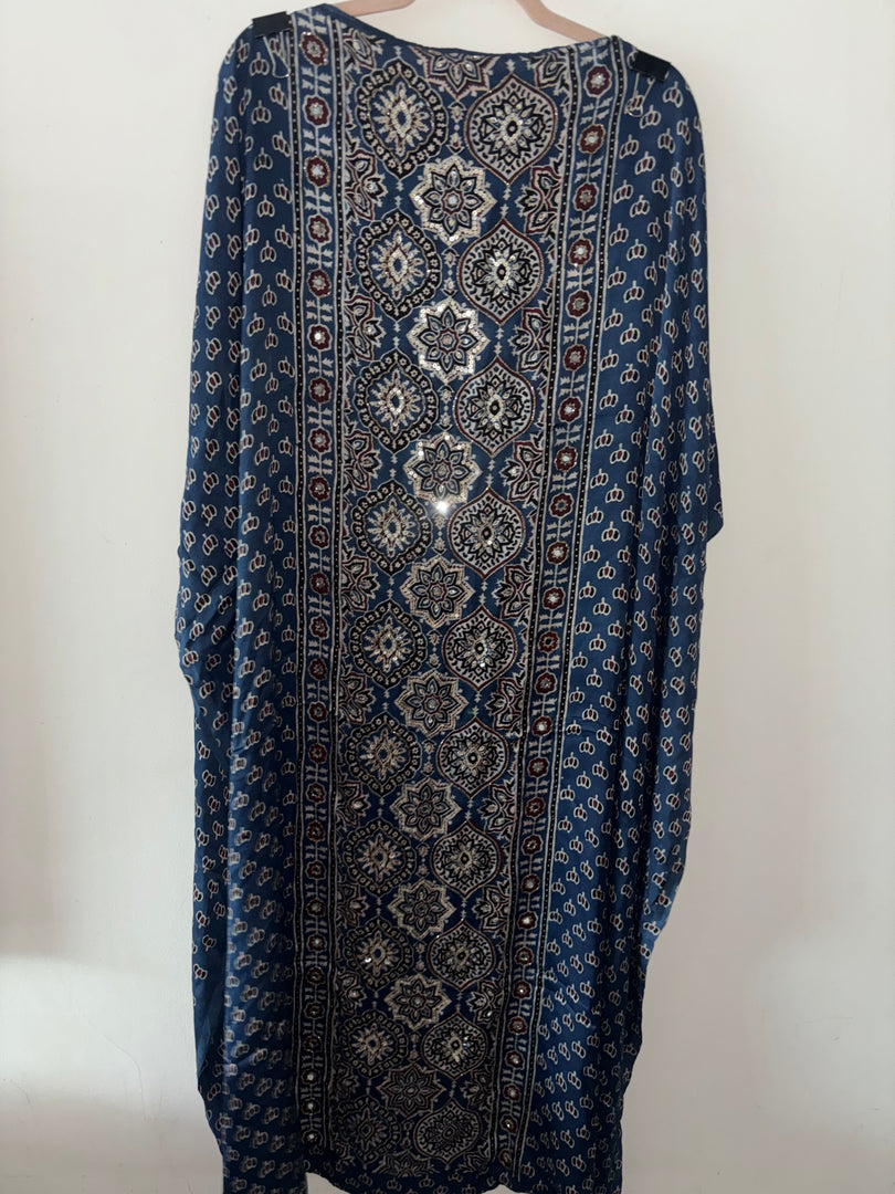 Handworked natural dye pure modal silk top and dupatta 2 piece set Handworked on the panel of the top and on the daman of the dupatta