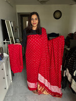 Load image into Gallery viewer, Pure modal silk Bandhej top bottom and dupatta with Shibori design 3 piece set

