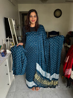 Load image into Gallery viewer, Pure modal silk Bandhej top bottom and dupatta with Shibori design 3 piece set
