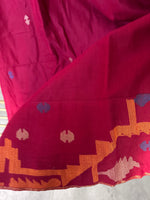 Load image into Gallery viewer, Pure cotton handwoven jamdani top paired with Kota doria dupatta with lace detailing stitched 2 piece set