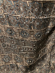Premium quality handworked modal silk ajrakh saree