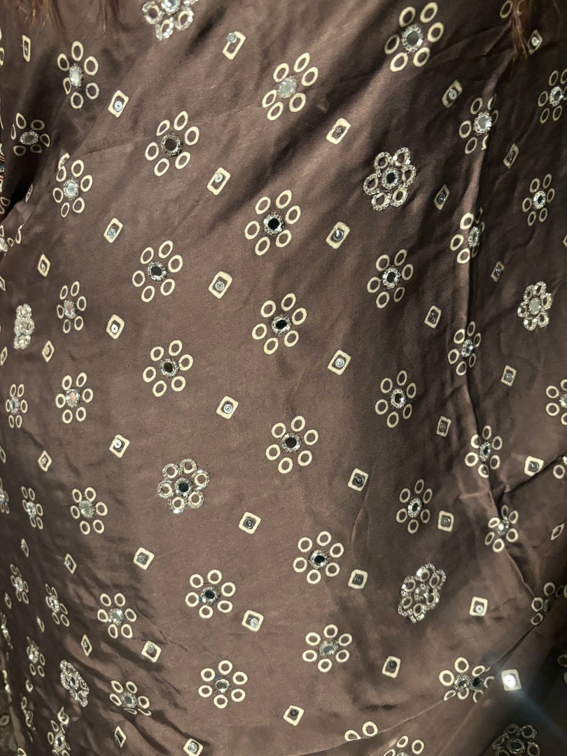Premium quality handworked modal silk ajrakh saree