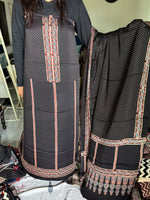 Load image into Gallery viewer, Mehnaz collection Designer style natural dye modal silk handblock ajrakh top and dupatta with tazzels MF0064
